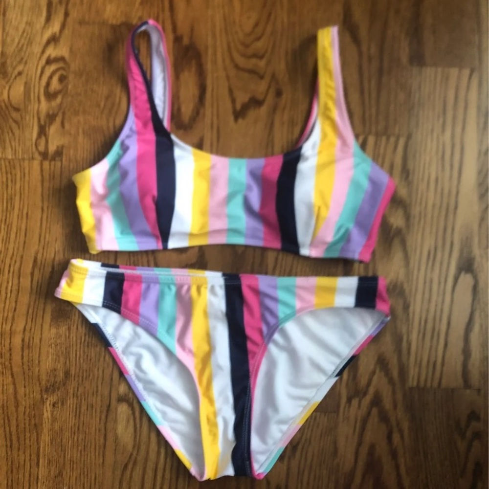 Red Dress Boutique Striped Bikini Set